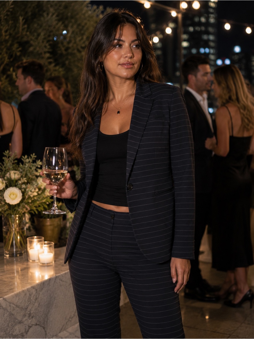 Banana Republic Navy Pinstripe Blazer | Size 8 | Classic Tailored